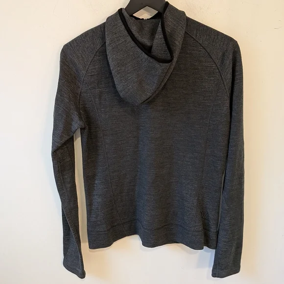 Ibex Women's Grey 100% Merino Wool Full Zip Hoodie Sweatshirt Jacket Large - Picture 4 of 7